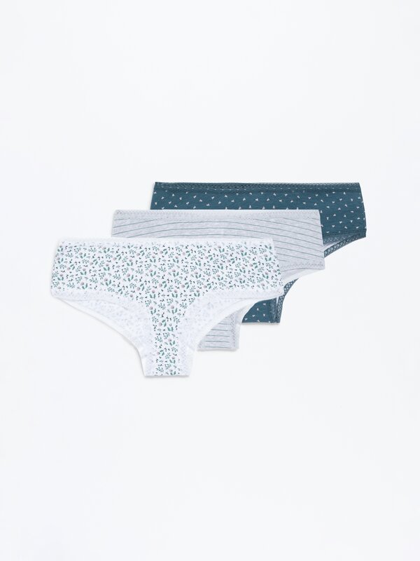 Pack of 3 pairs of assorted hipster briefs