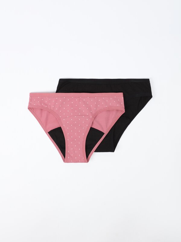 Pack of 2 cotton period knickers