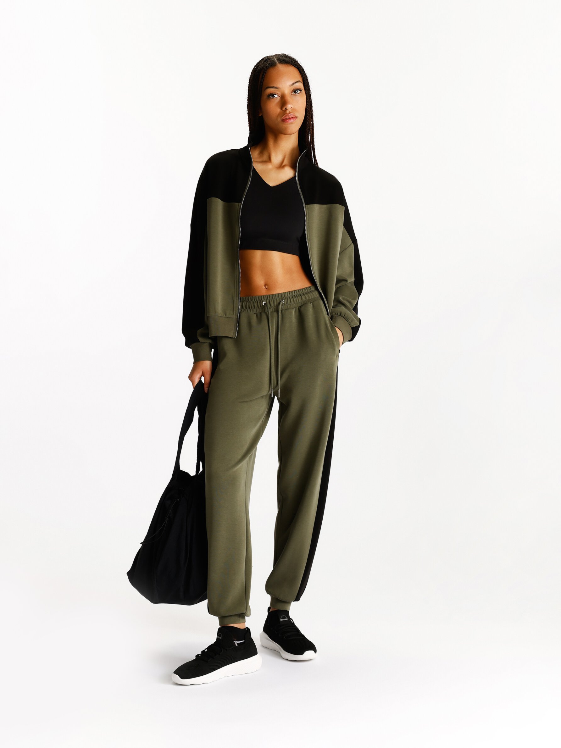 Woman Embroidered Colour Block Stripe Tracksuit #AFF, , #sponsored