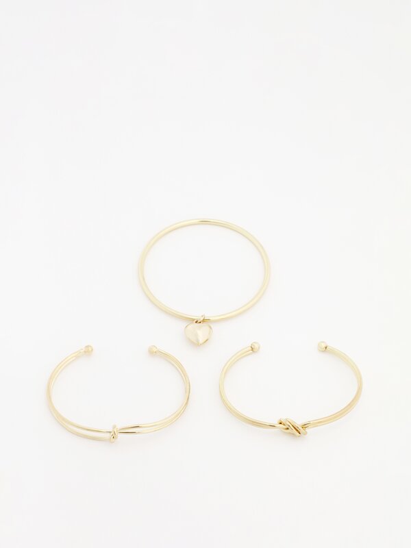 3-pack of golden bracelets