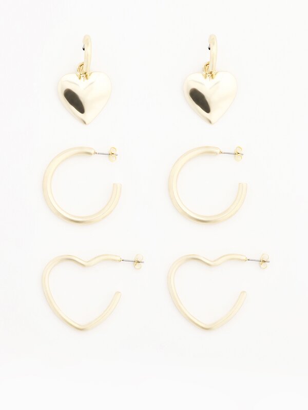 Pack of 3 pairs of assorted hoop earrings