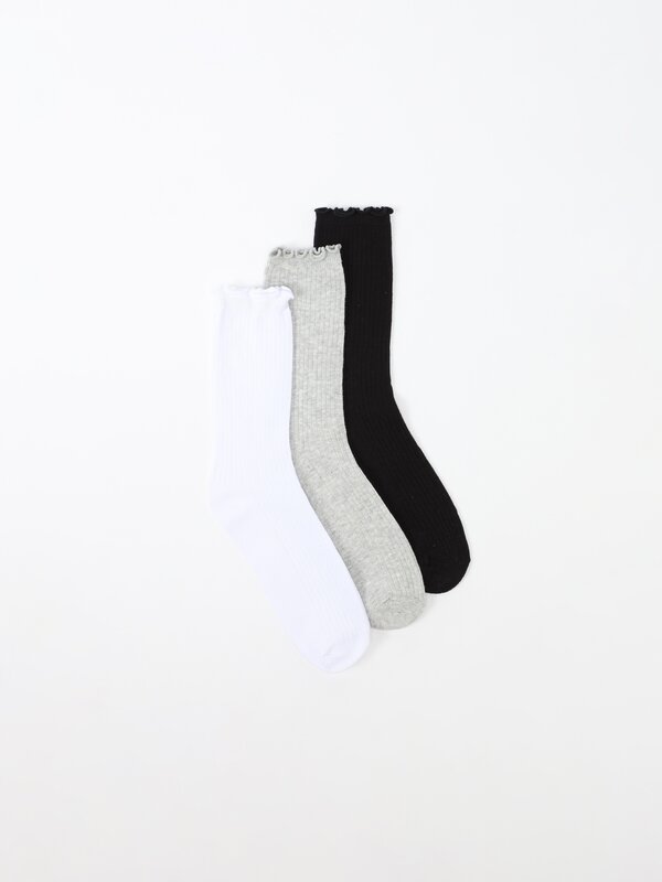 Pack of 3 pairs of ribbed socks
