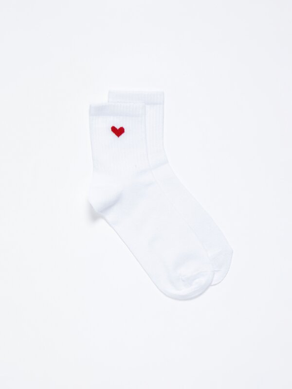 Pack de 2 pares de calcetíns longos corazóns