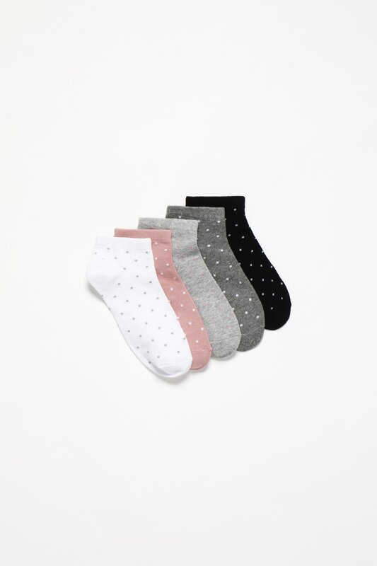 Pack of 5 pairs of polka dot socks