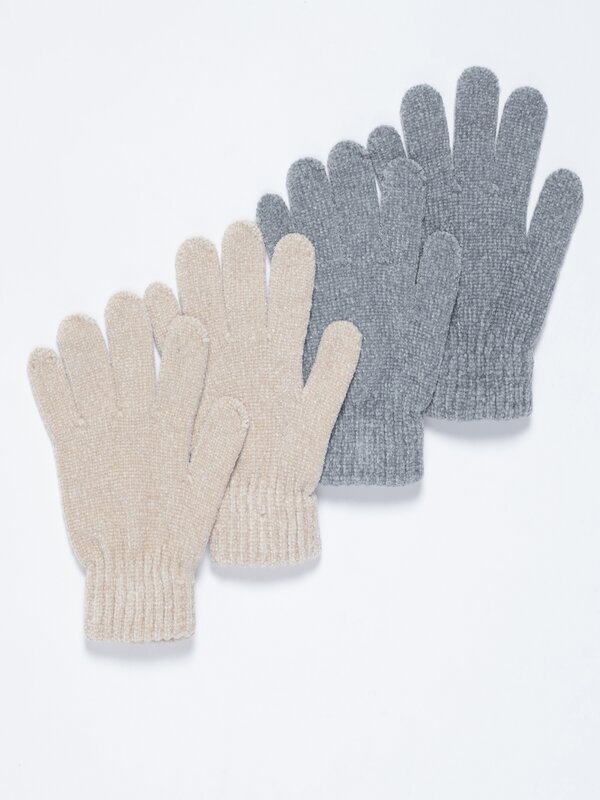 Pack of 2 pairs of chenille gloves