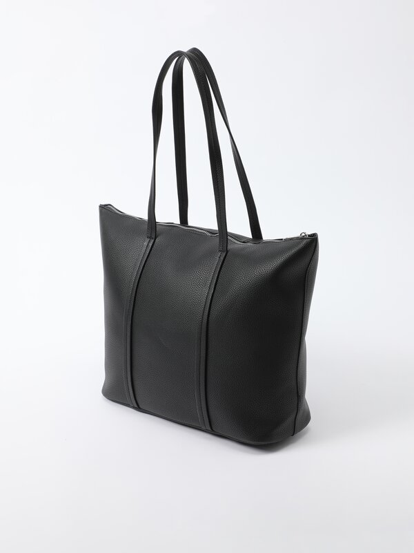 Faux leather tote bag