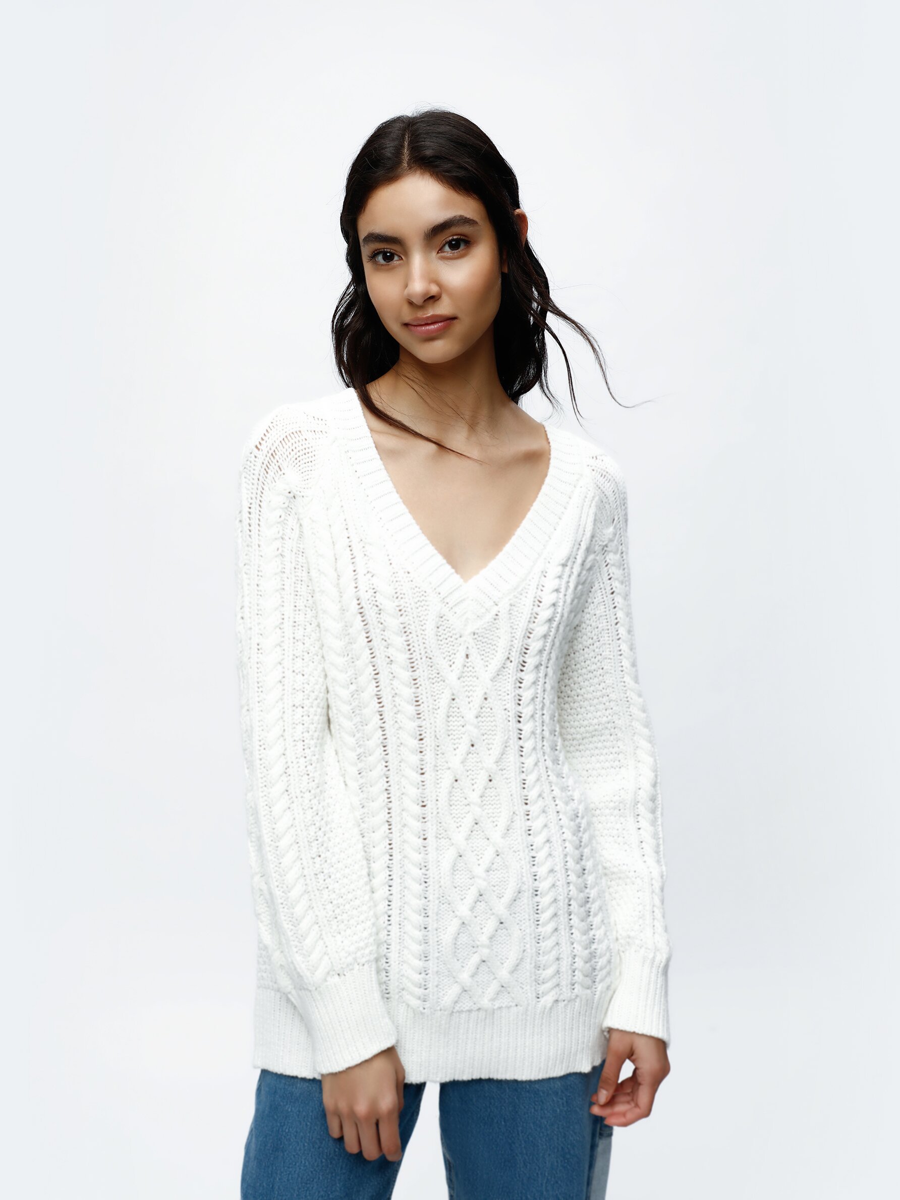 Cable knit sweater - Knit - CLOTHING - Woman 