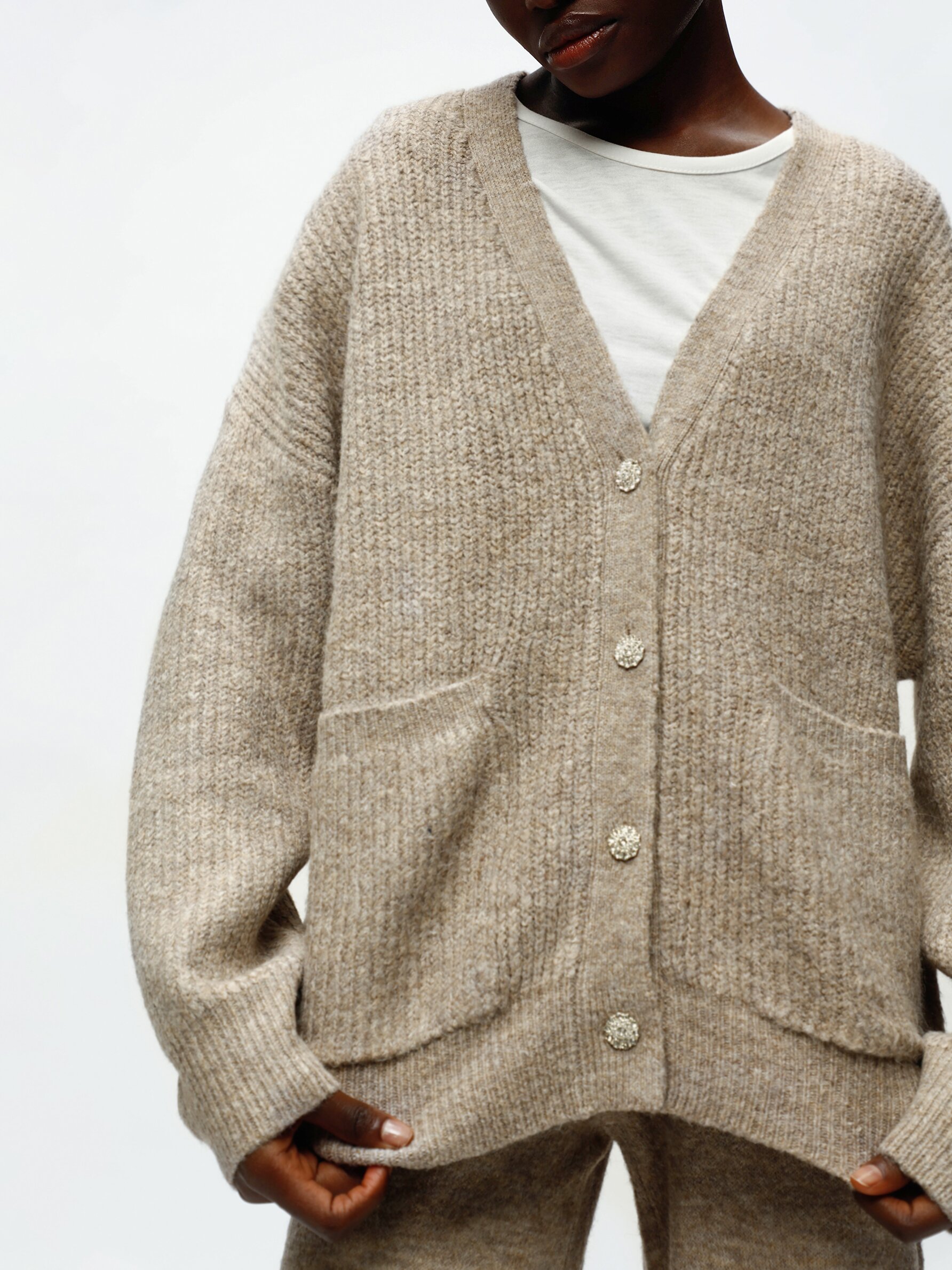 Oversized clearance cardigan beige