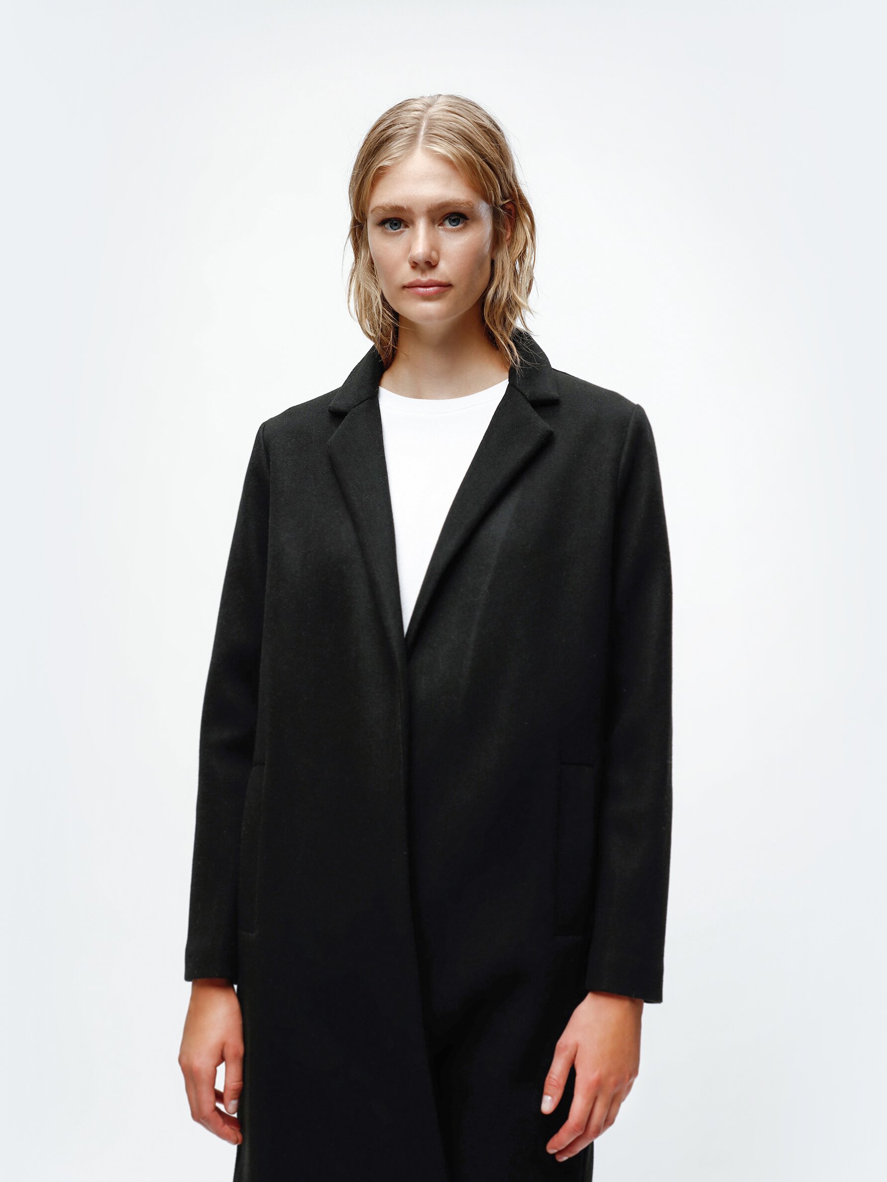 Open wool deals coat