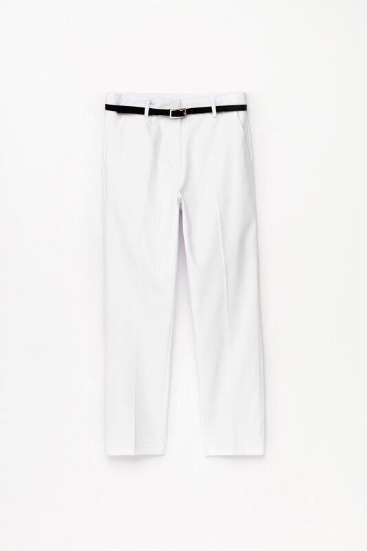 Slim-fit trousers with belt