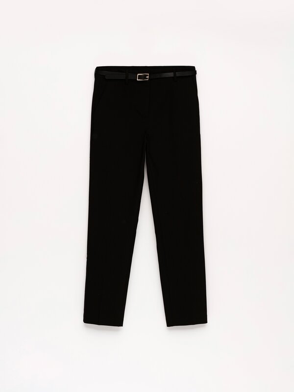 Slim-fit trousers with belt