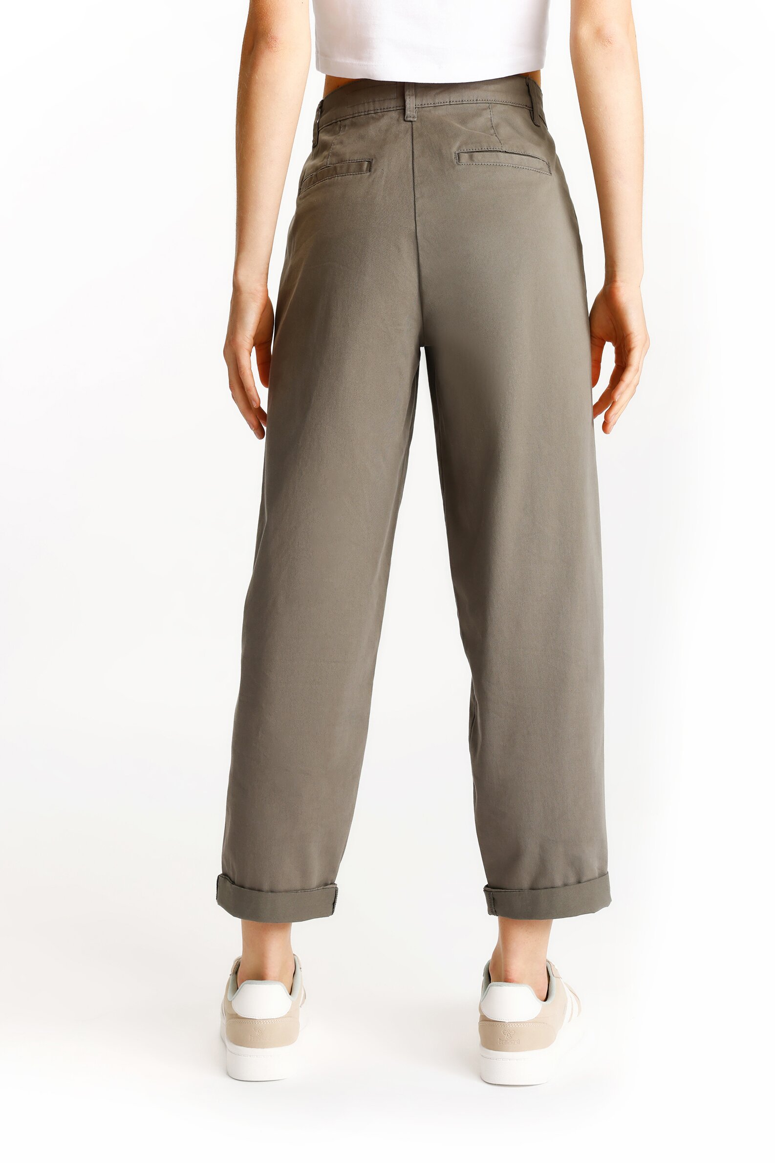 High waist chino store trousers