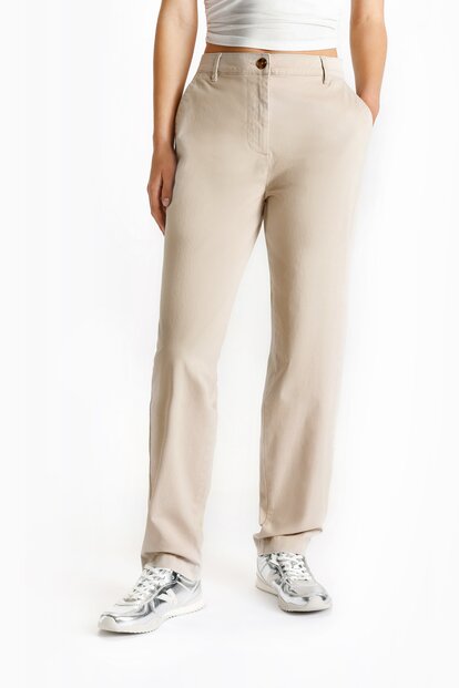 PANTALÓN DE VESTIR DAMA AZUL KHAKI —