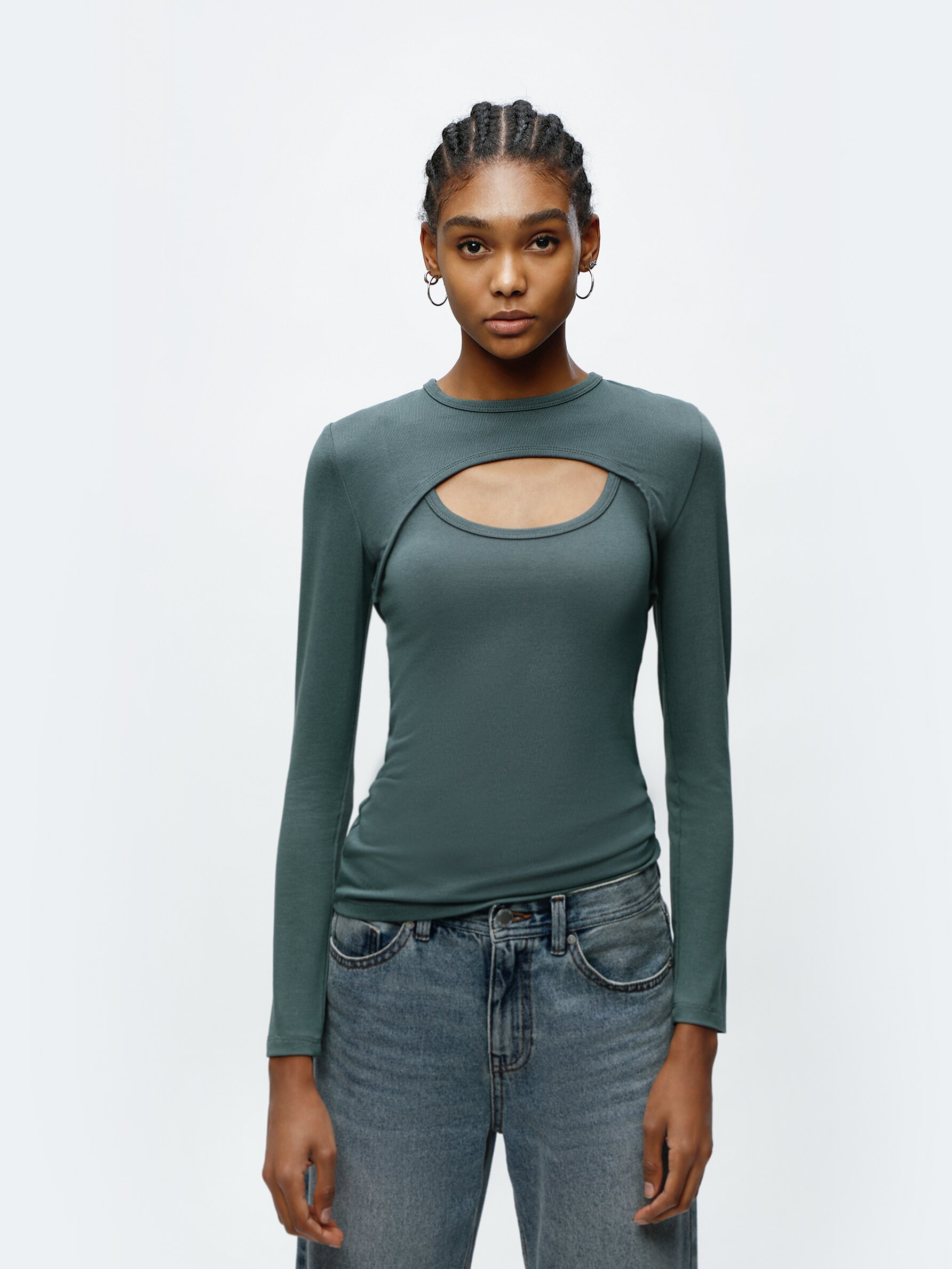 Long sleeve hot sale top with jeans