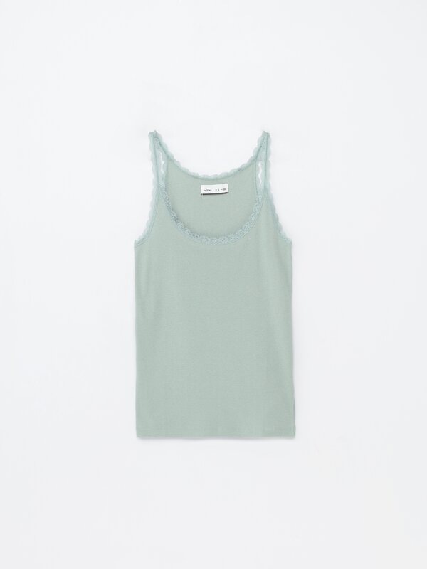 Lace-trimmed camisole