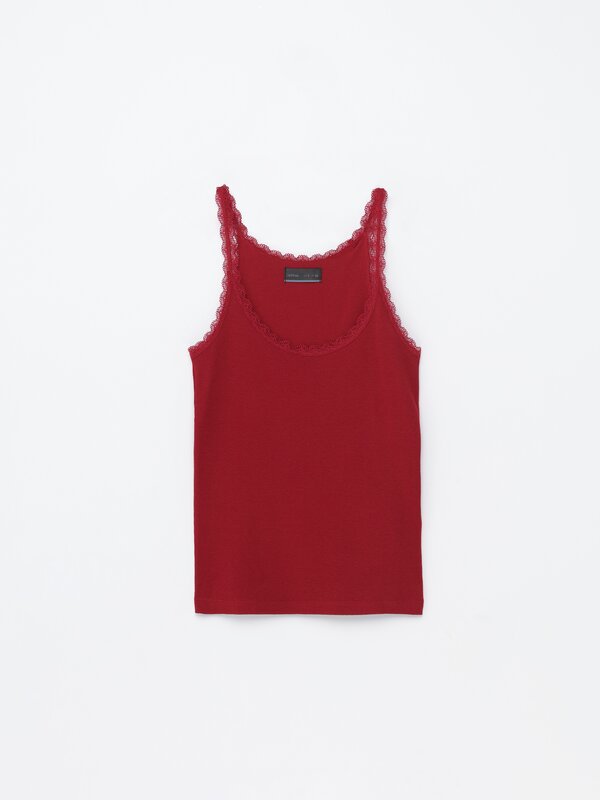 Lace-trimmed camisole