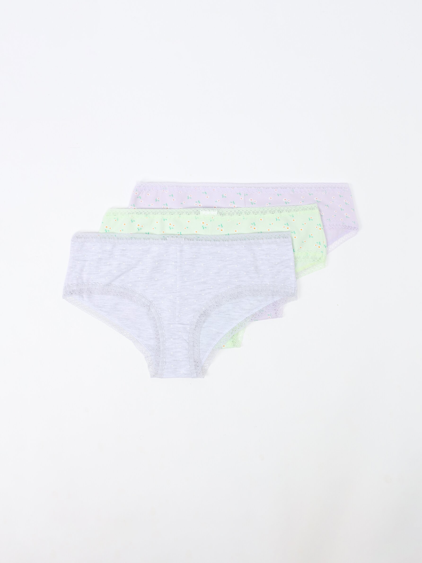 Pack of 3 hipster briefs with lace trim Classic Hipster