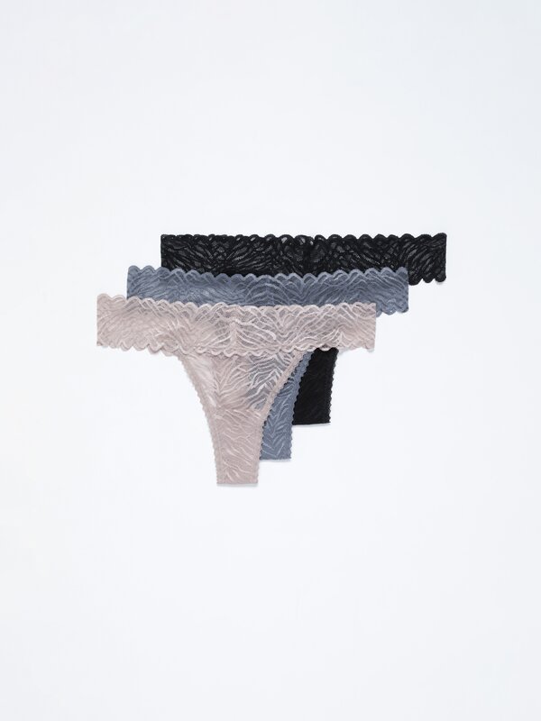 Pack of 3 assorted thongs