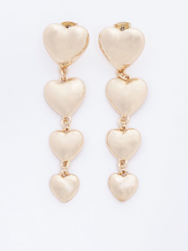 Metallic heart earrings