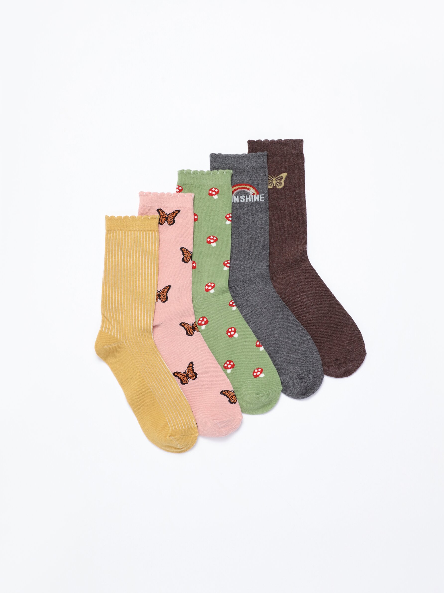 Pack of 5 pairs of printed long socks