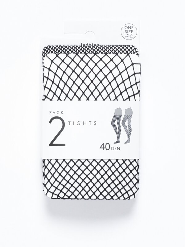 Pack of 2 pairs of 40 DEN fishnet tights
