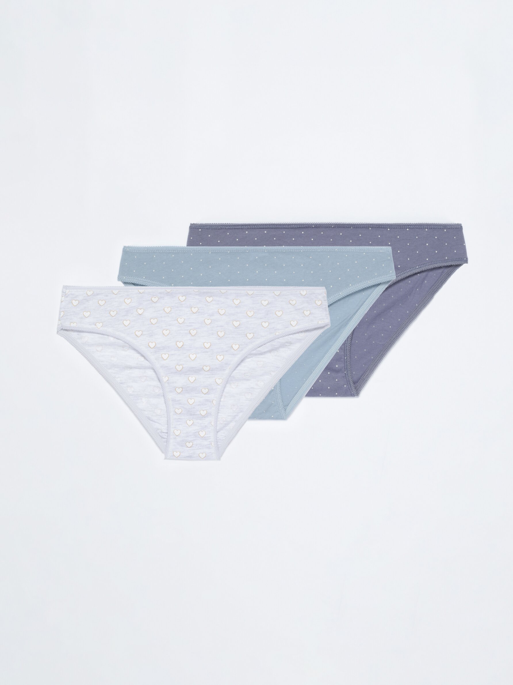 Pack of 3 classic cotton briefs with lace trim - Underwear