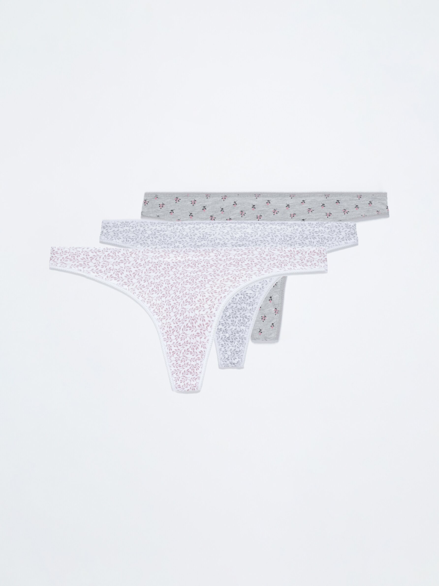 Pack of 3 cotton thong briefs