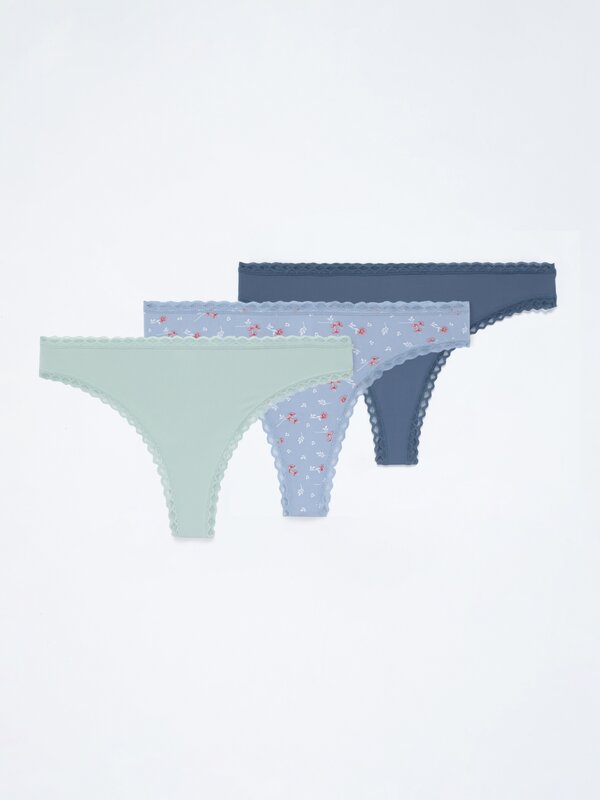 Pack of 3 matching Brazilian briefs Thongs Underwear CLOTHING