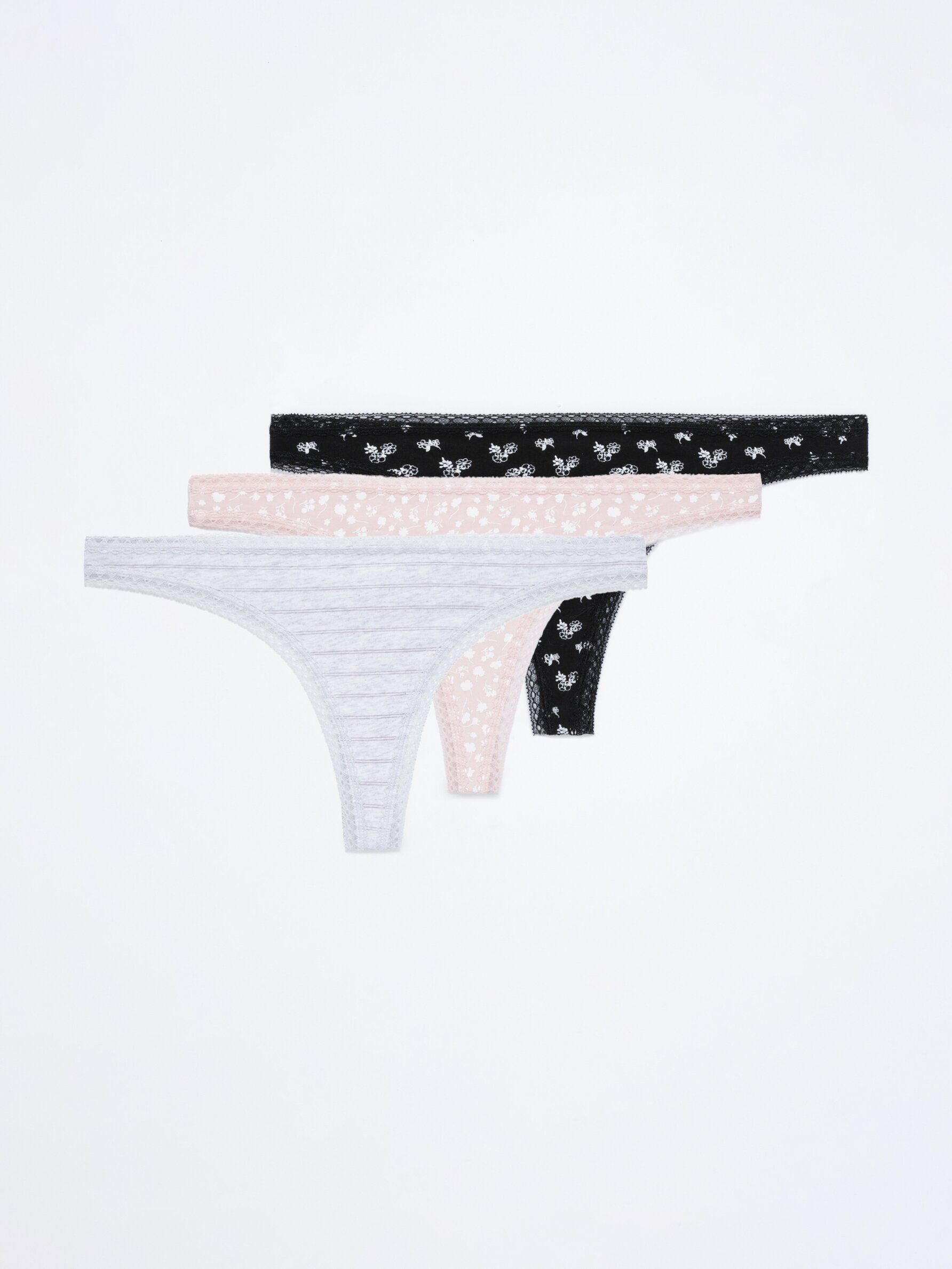 Pack of 3 matching Brazilian briefs - Thongs - Briefs - Underwear -  CLOTHING - Woman 