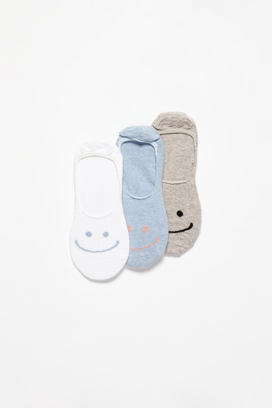 Pack of 3 pairs of smiling face socks