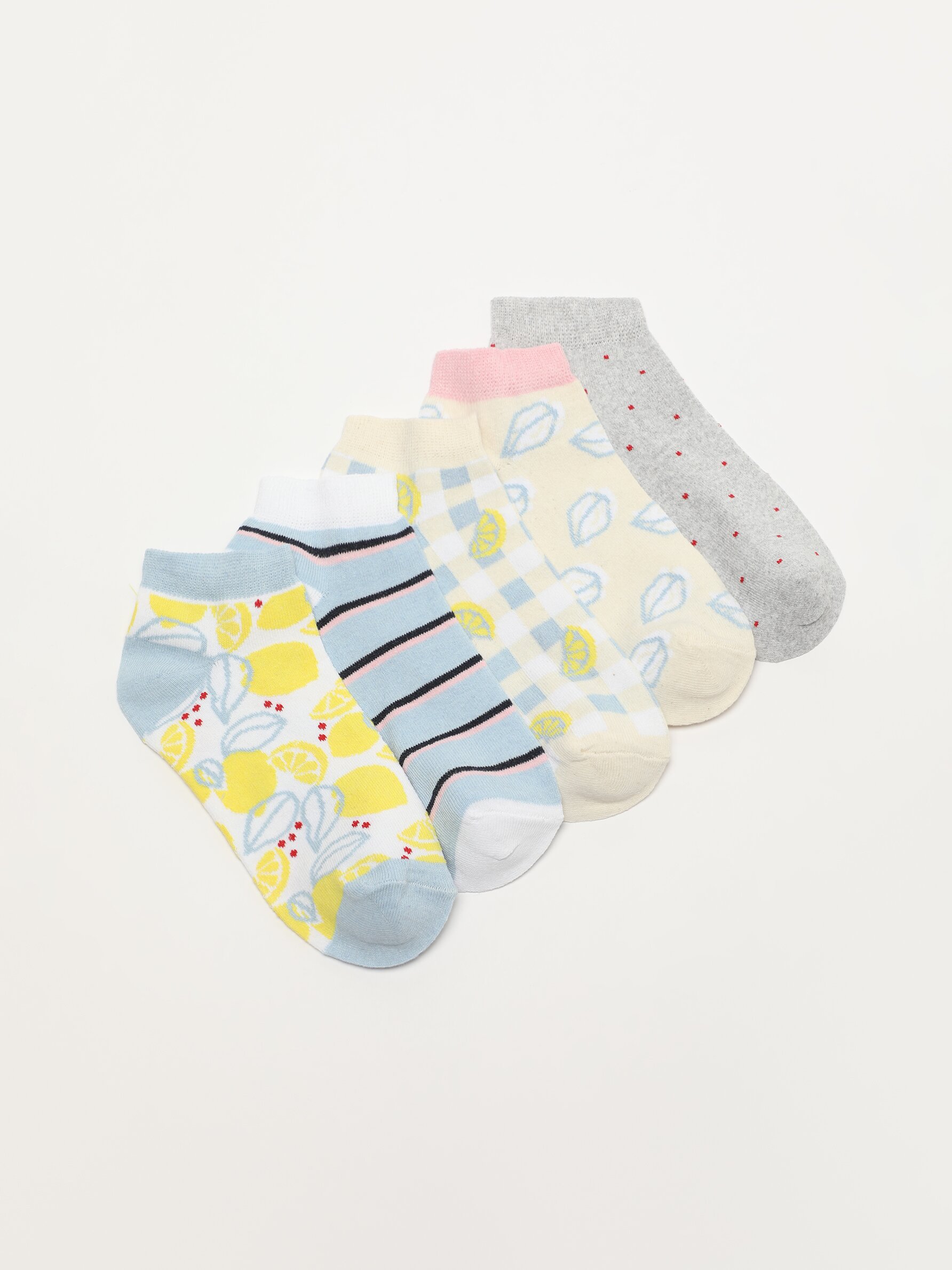 Pack de 5 pares de calcetines tobilleros combinados - Calcetines - ROPA  INTERIOR, PIJAMAS - Mujer 