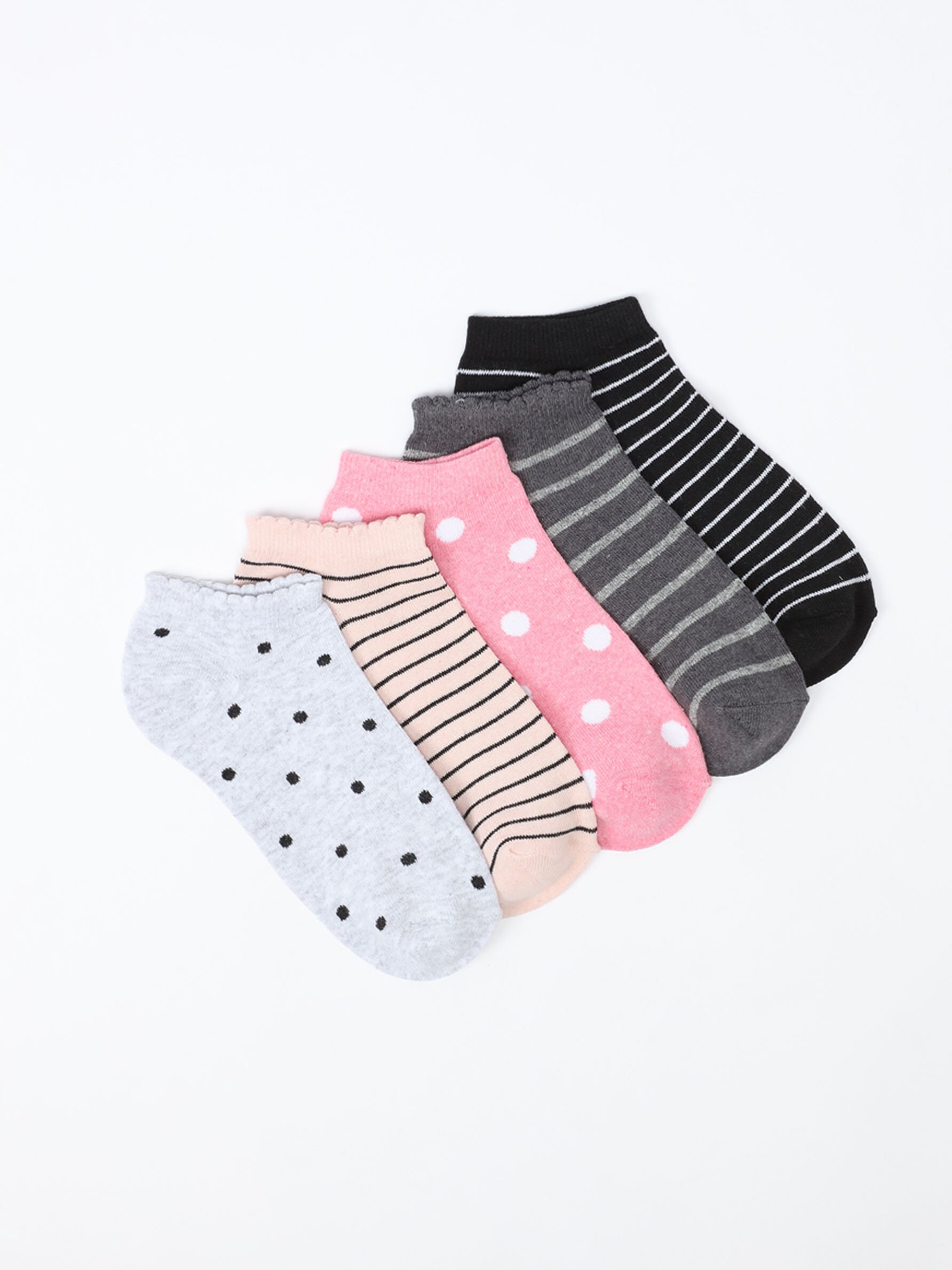 Pack de 5 pares de calcetines tobilleros combinados - Calcetines -  ACCESORIOS - Mujer 