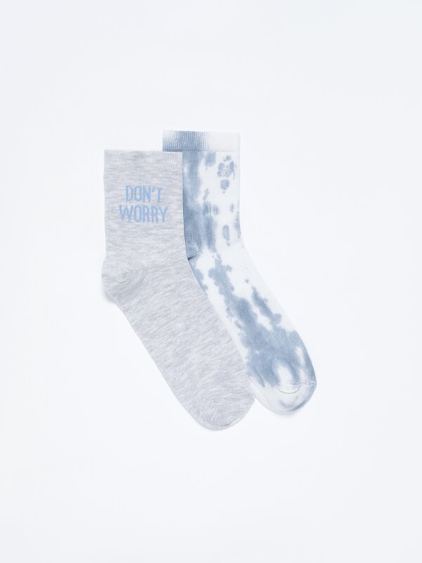 Pack of 2 pairs of long socks Socks UNDERWEAR PYJAMAS Woman