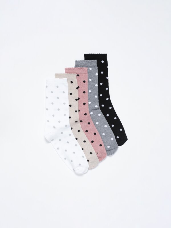 Pack of 5 pairs of polka dot socks - PROMOTION - Woman - | Lefties Romania