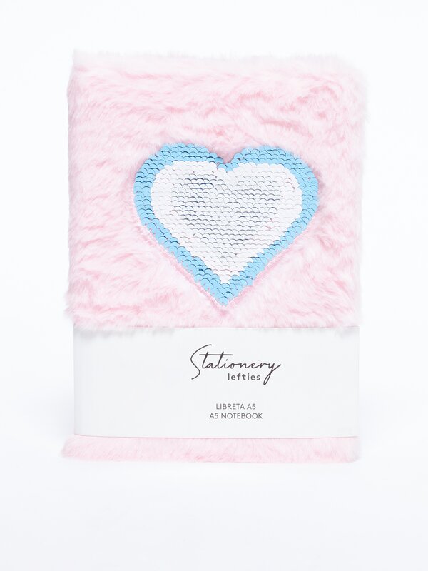 Heart fuzzy notebook