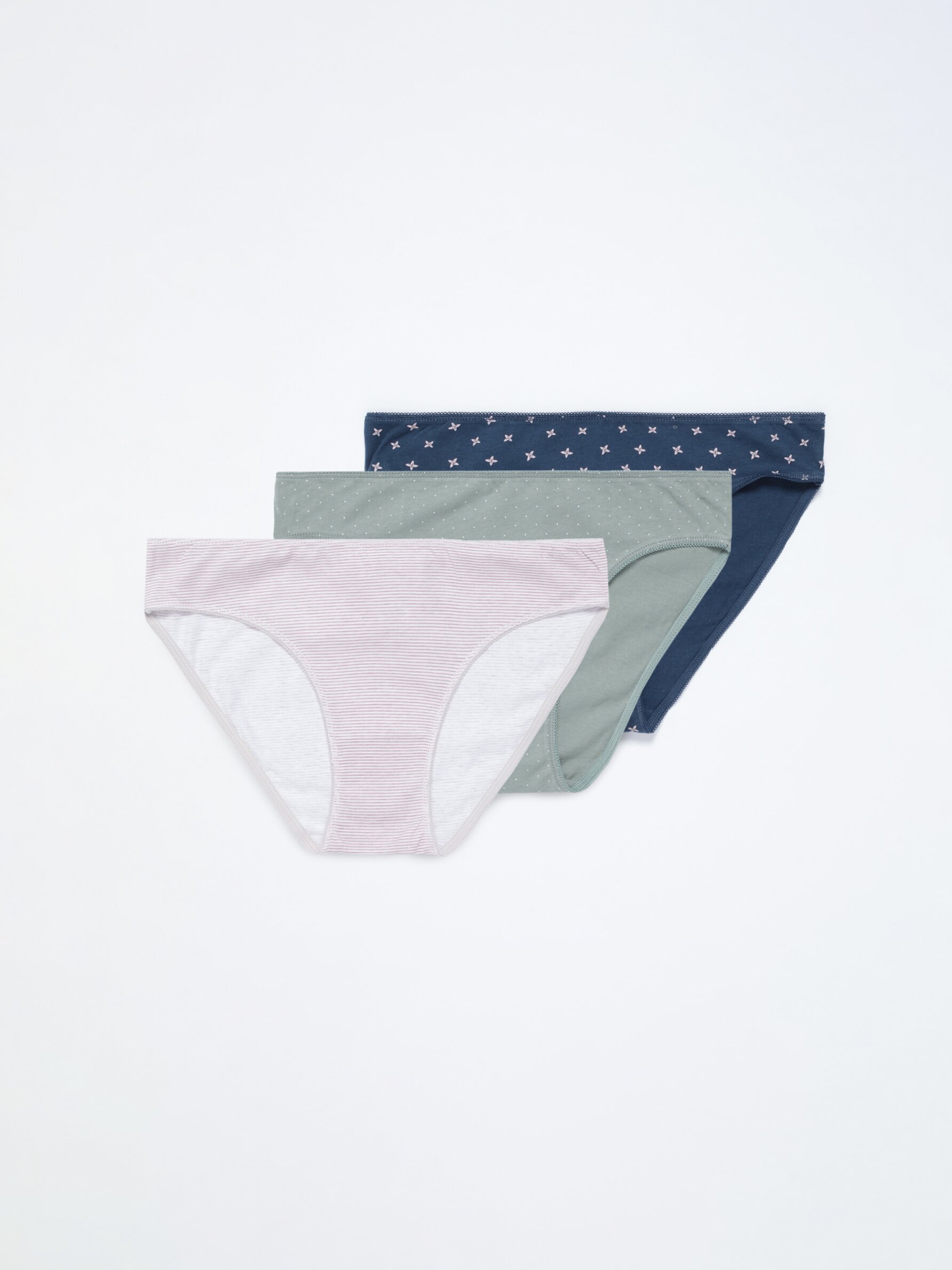 Pack of 3 printed cotton classic briefs - Classic Briefs - Underwear -  CLOTHING - Woman 