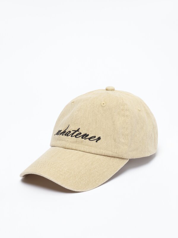 Embroidered faded-effect cap