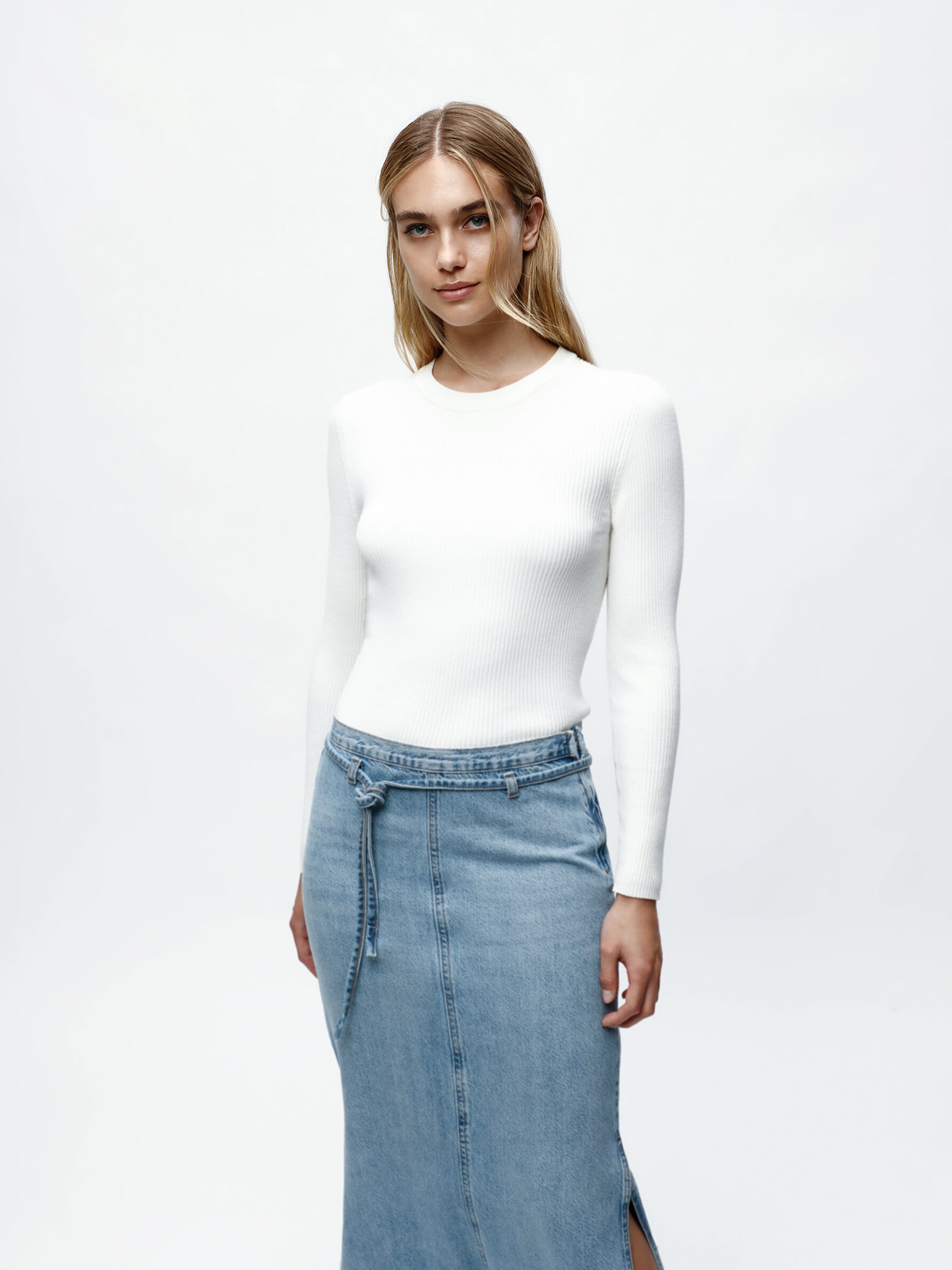 Denim skirt deals and belt