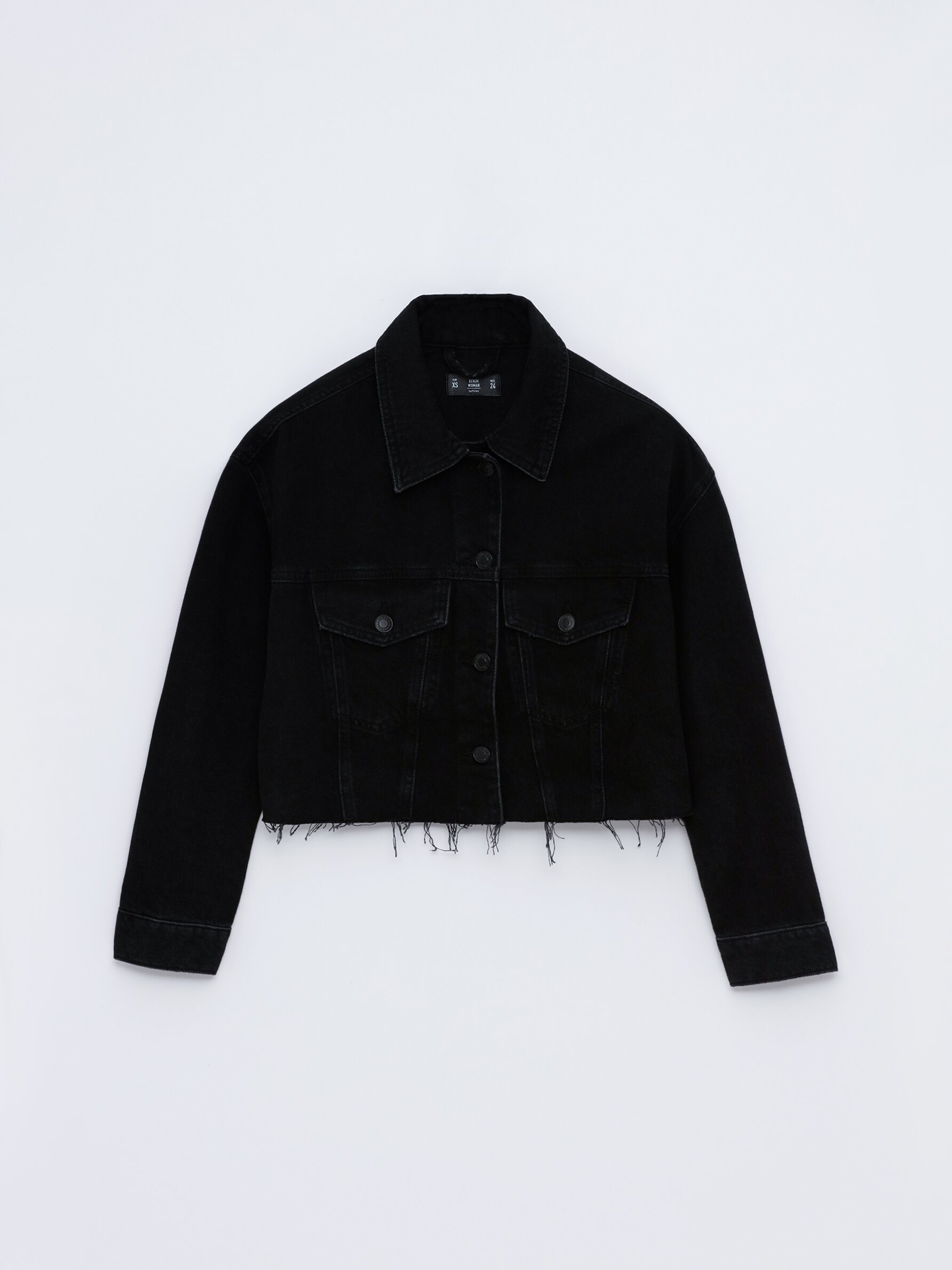 Zara Black Tweed Poplin Cropped Jacket | Zara denim jacket, Zara black,  Trench coat black