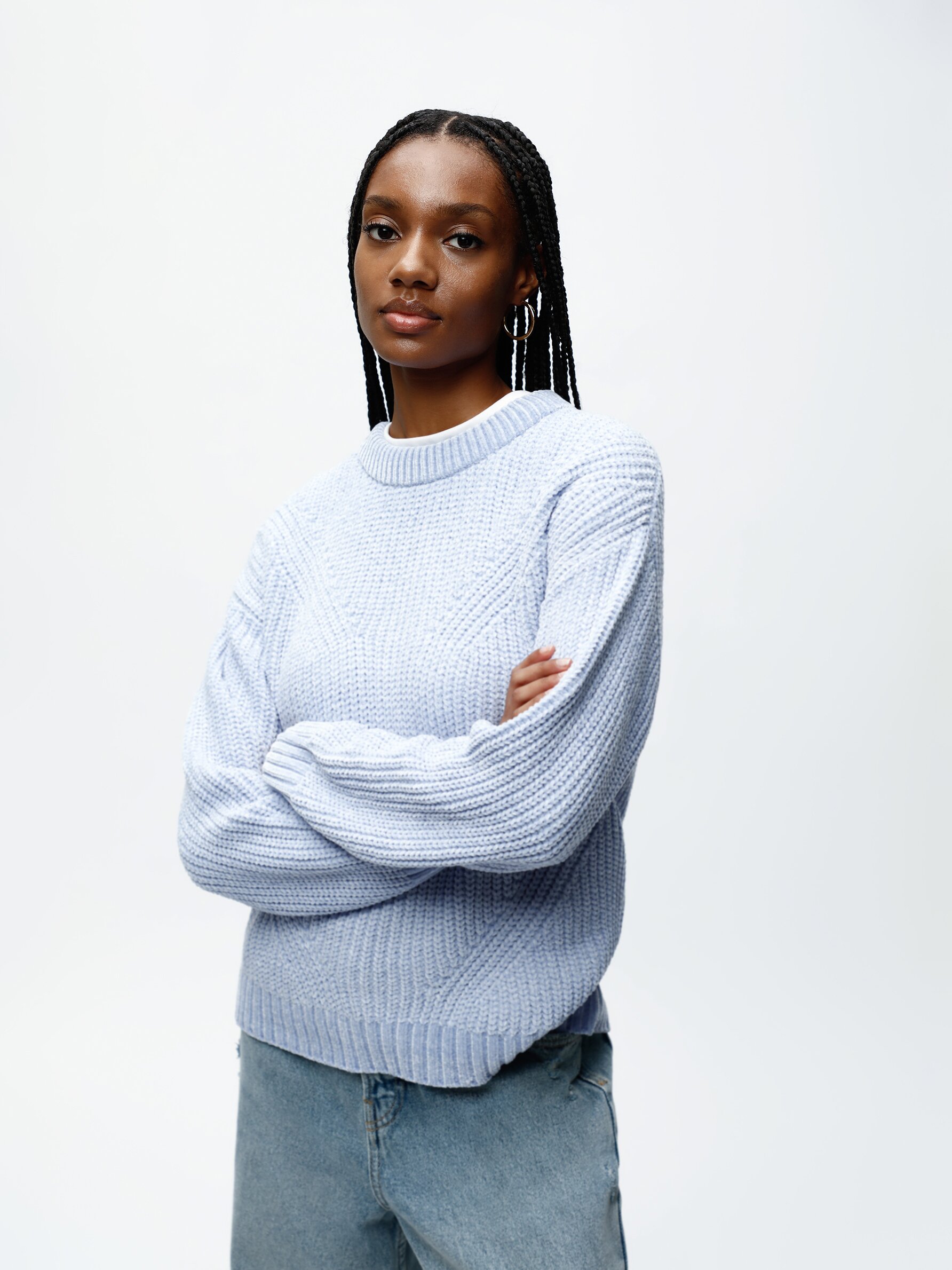 Blue 2025 chenille sweater