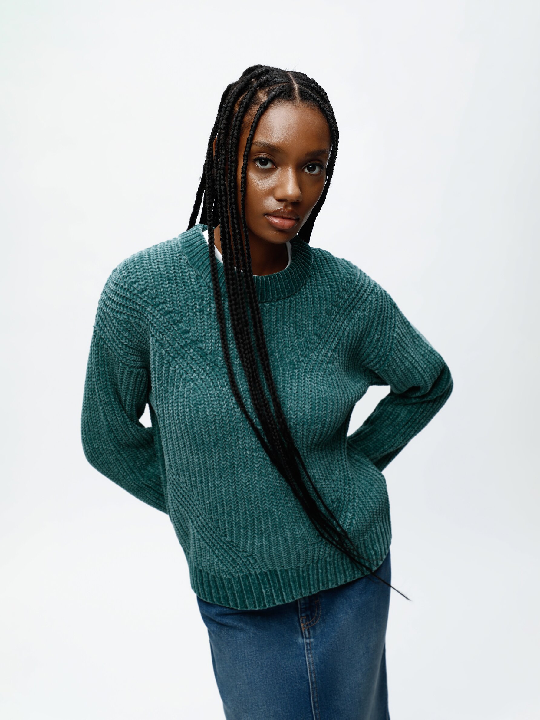 Hunter green hot sale chenille sweater