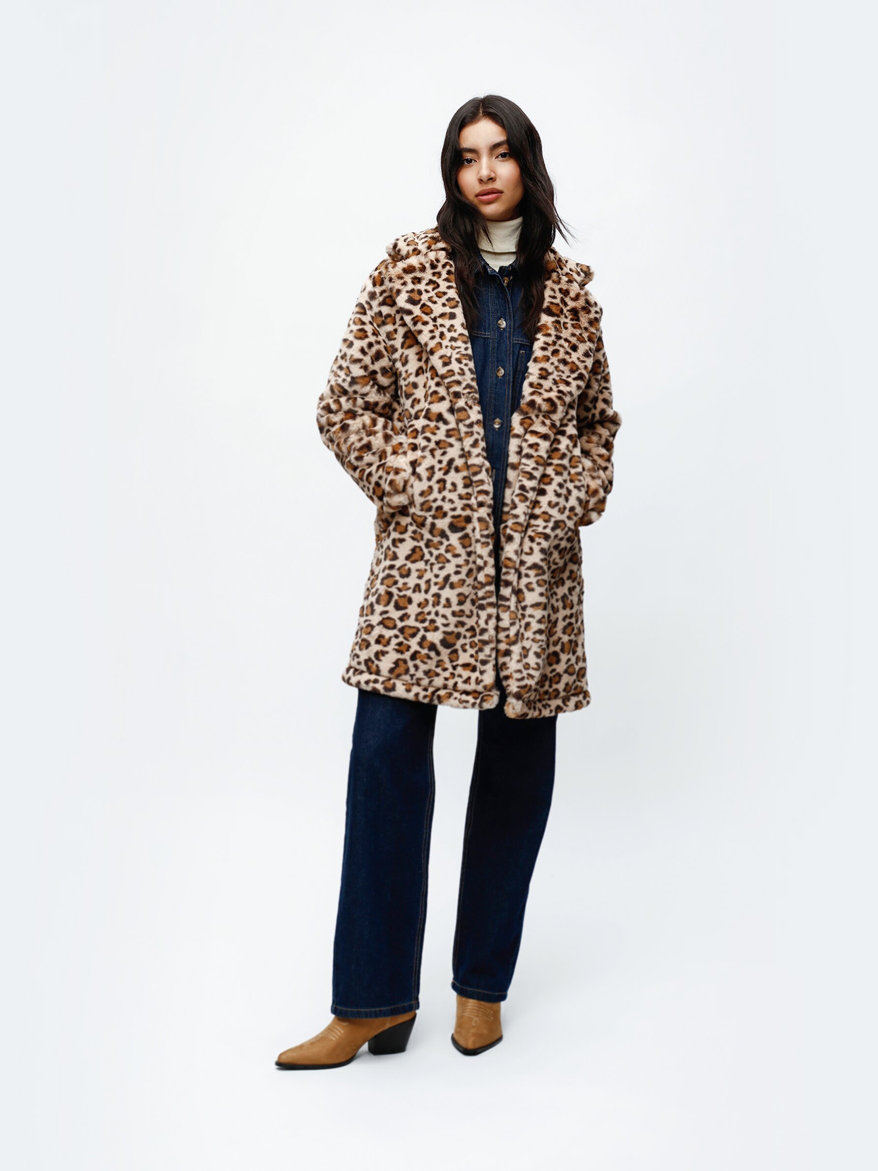 Stradivarius leopard clearance print coat