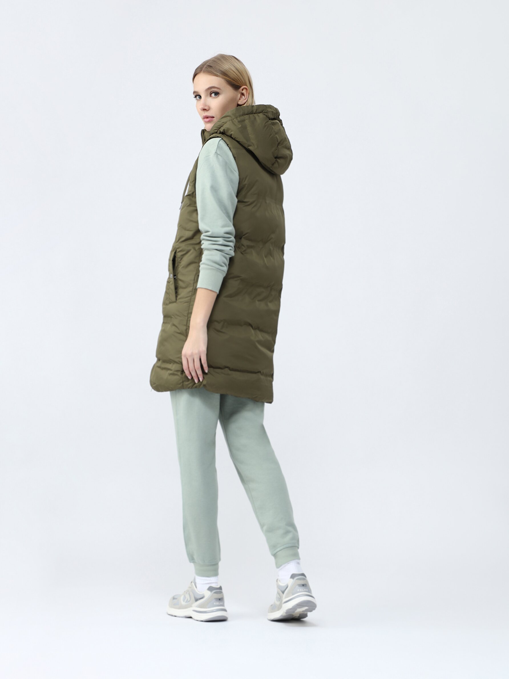 Long puffer outlet gilet