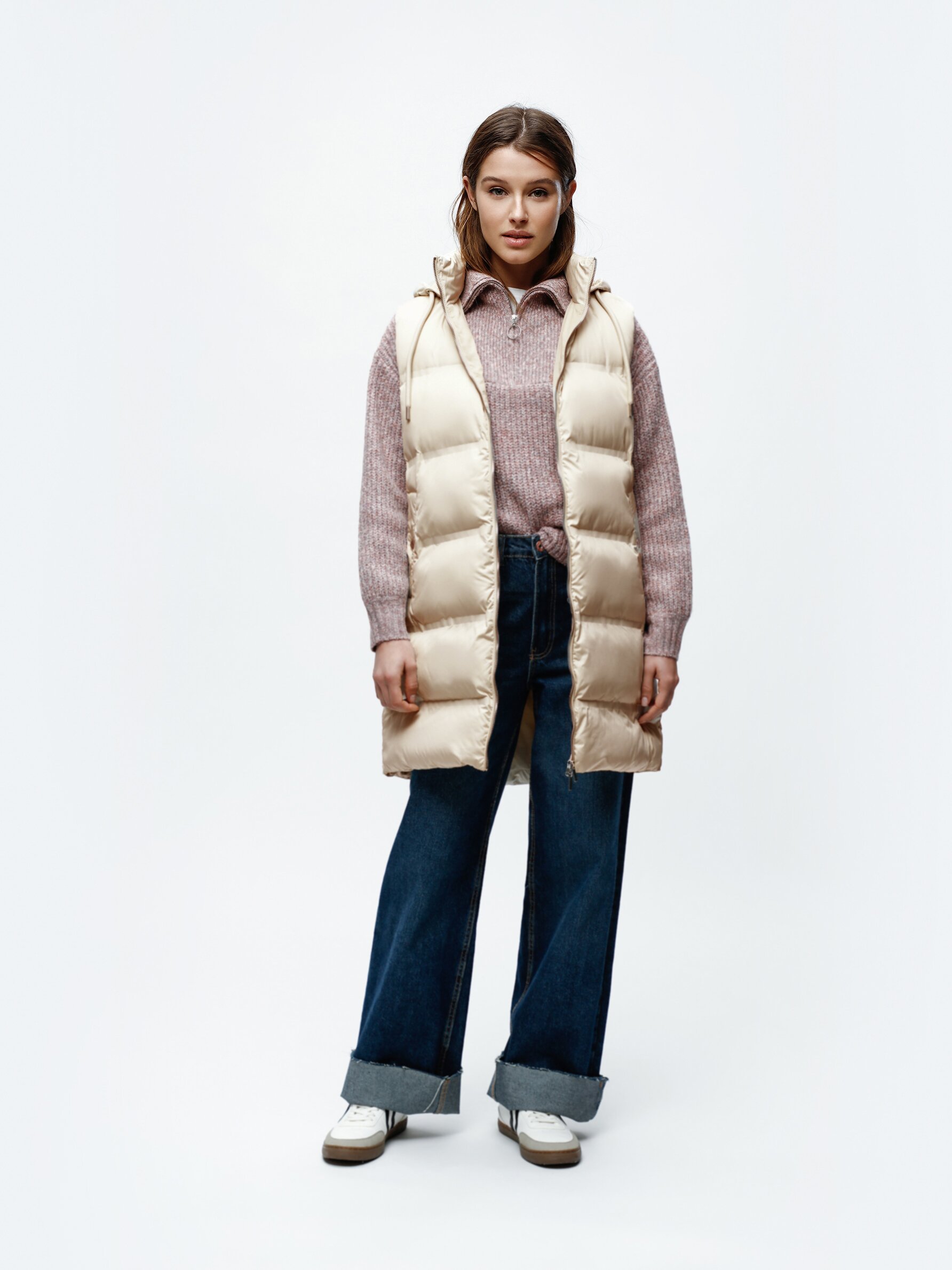 Long puffer outlet gilet