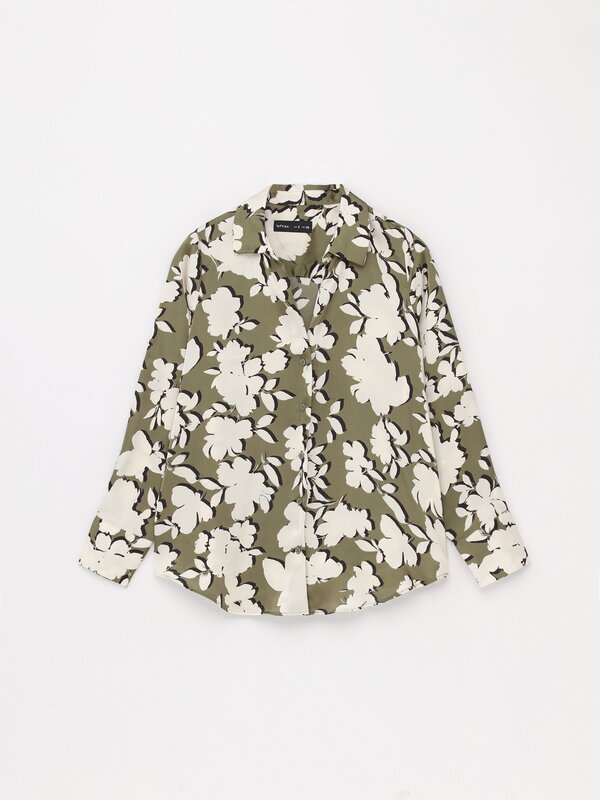 Long sleeve satin shirt