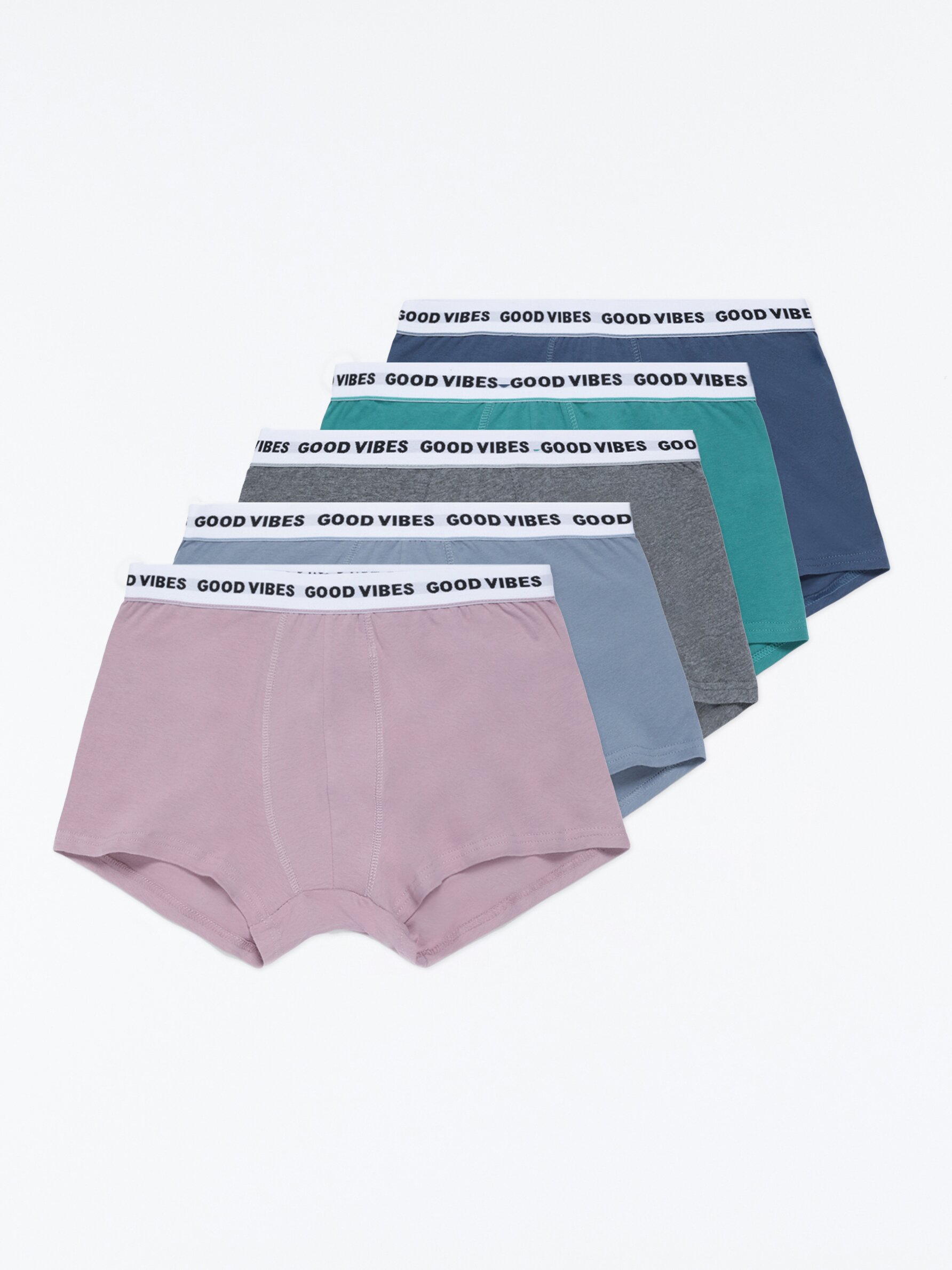 Pack of 5 pairs of plain boxers Underwear CLOTHING Man