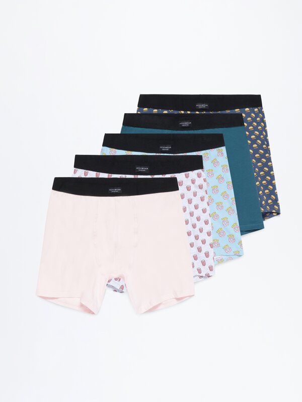 Pack of 5 assorted long boxers