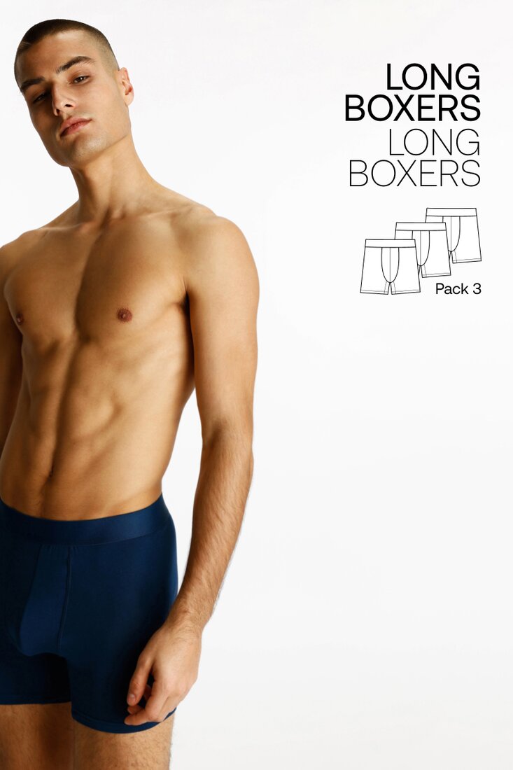 Pack of 3 long boxers - Long Boxers - Boxers - ACCESSORIES - Man 