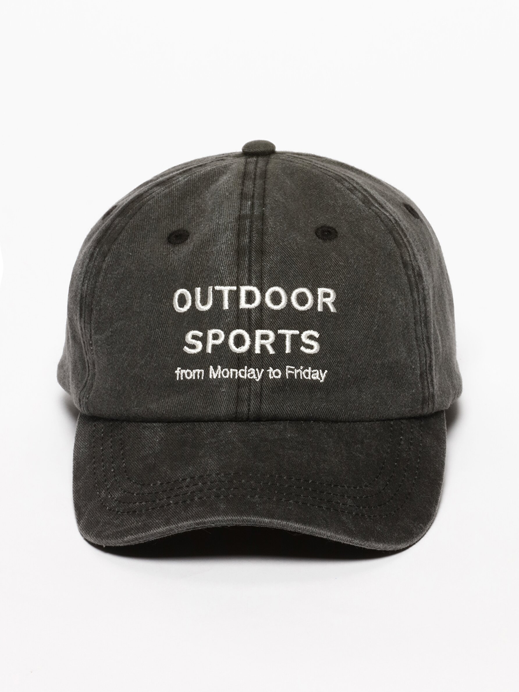 Faded effect cap with an embroidered slogan Caps Hats ACCESSORIES