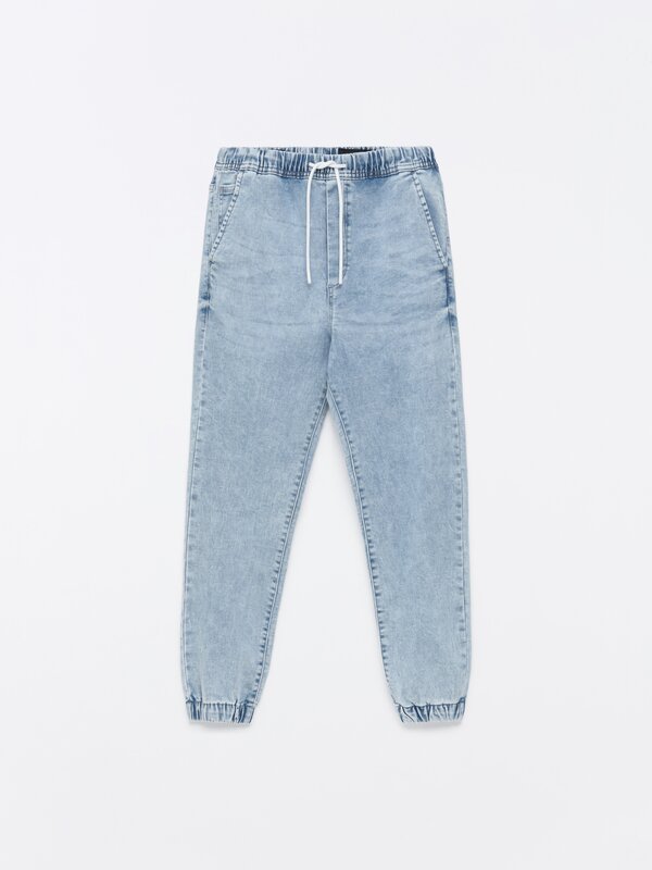 Comfort jogger jeans with elastic